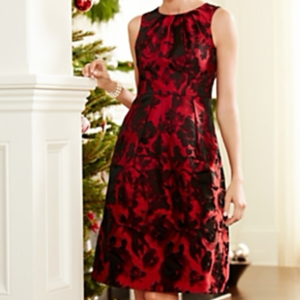 Talbots Floral Jacquard Dress w/ Pockets